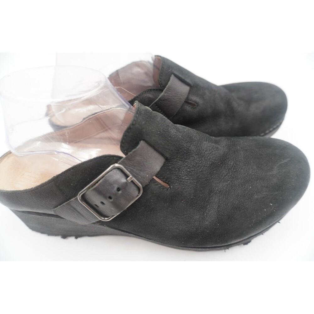 Dansko Black Leather Buckle Clogcore Nurse Mules Comfortable Clogs Sz US 11.5/42